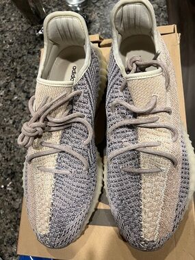 Adidas Knit Yeezy Boost 350 V2 Sneakers in Cream and Gray